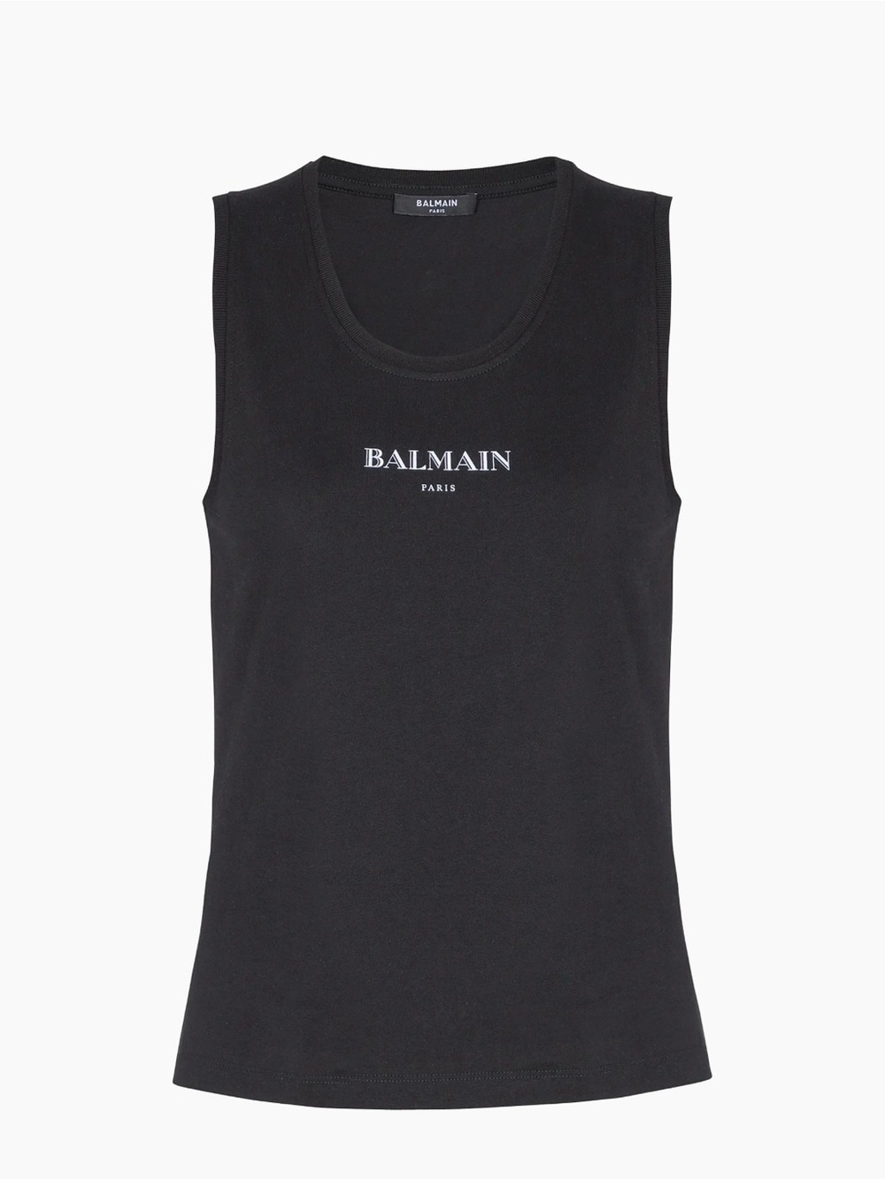 Balmain Black Logo Cotton Tank
